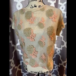 Beautiful top with embroidered Roses from Brand Label